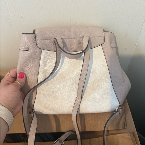 Kate Spade Taupe and White Leather Backpack - Picture 2 of 3